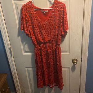XL Red patterned dress from Loft.